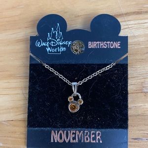 Disney WDW Mickey November Birthstone Necklace Gold tone
